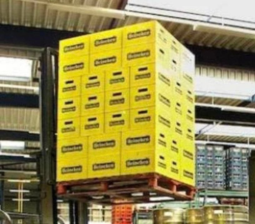 Oude gele heineken kratten, Verzamelen, Biermerken, Gebruikt, Heineken, Ophalen of Verzenden