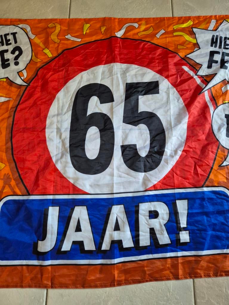 65 jaar grote gevel vlag, Ophalen of Verzenden