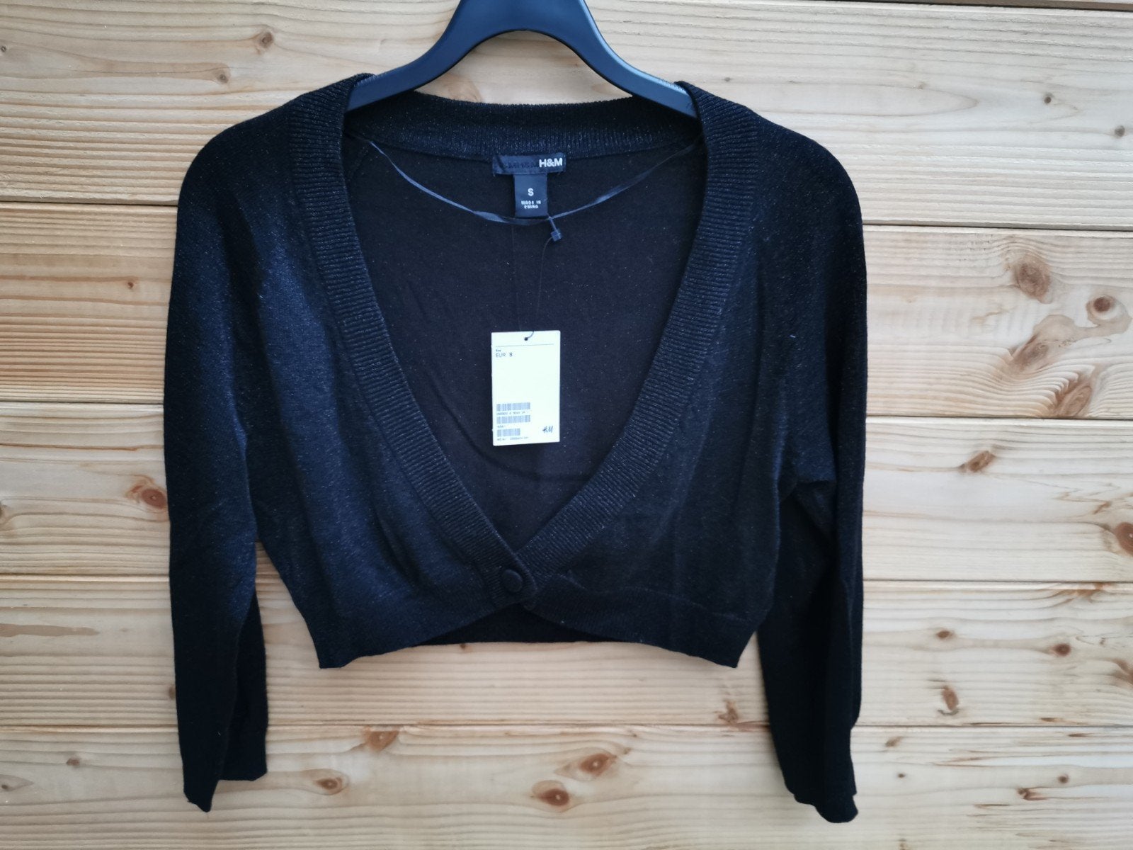 H&M cropped vest met metaalgaren mt. S, Kleding | Dames, H&M, Verzenden, Zwart, Nieuw