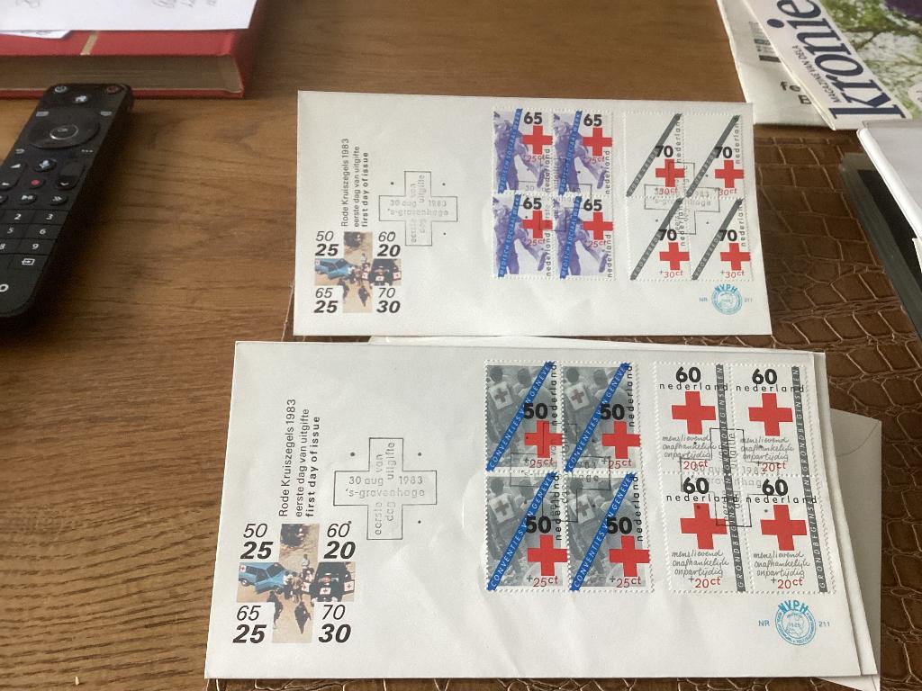 No1980 Afwijkend E211 blokken van 4 Nederland jaargangen fdc, Ophalen, Onbeschreven, Nederland