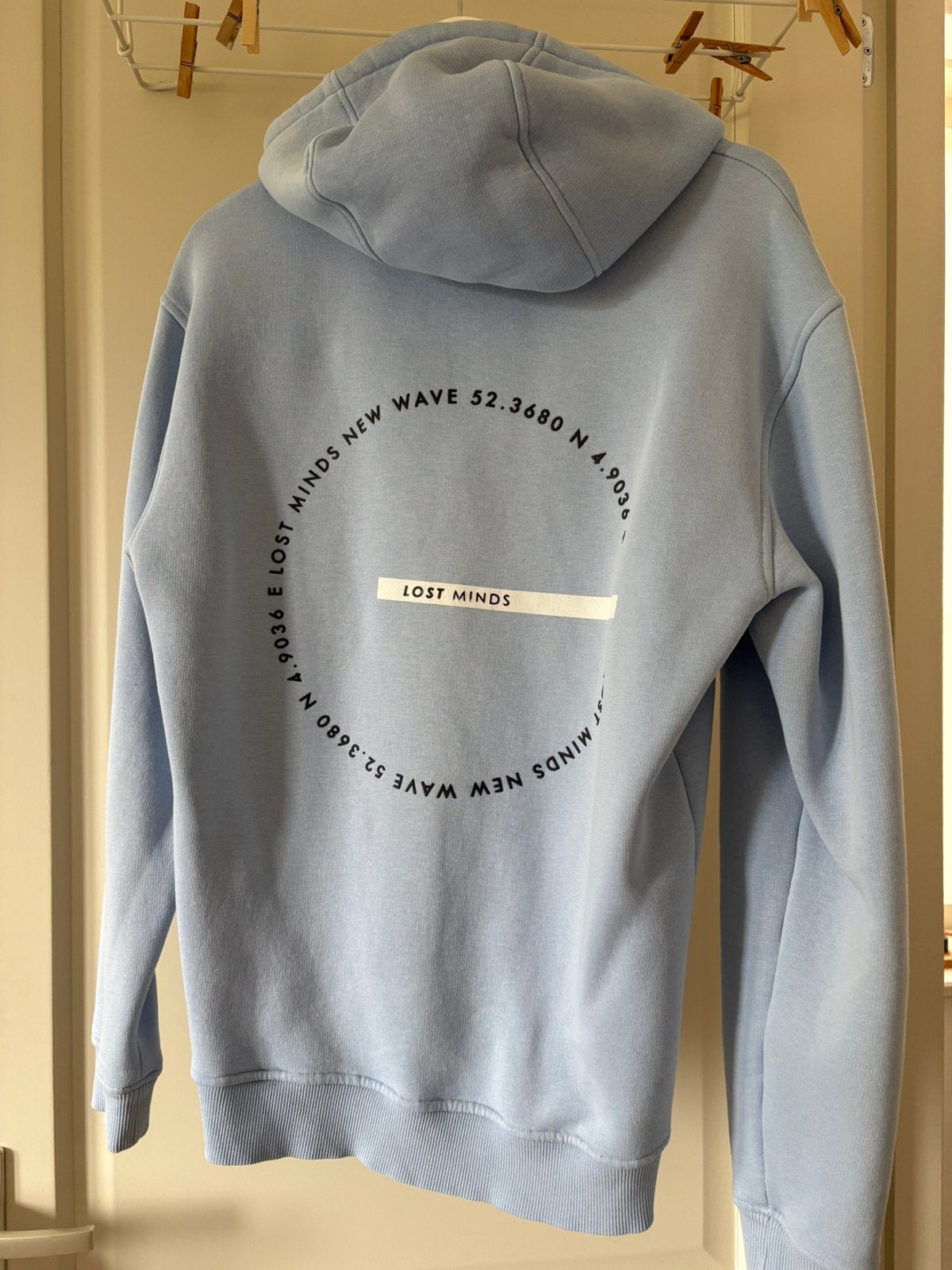 Lichtblauwe hoodie trui met backprint - maat S - Lost Minds, Ophalen of Verzenden, Maat 46 (S) of kleiner, Blauw