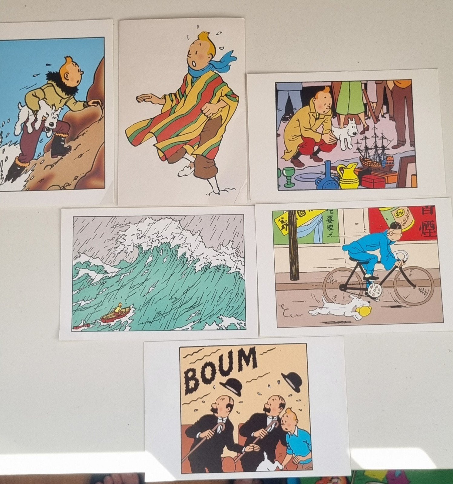 6 Kuifje / Tintin kaarten – Hergé Moulinsart, Verzamelen, Ophalen of Verzenden, Kuifje, Gebruikt, Plaatje, Poster of Sticker