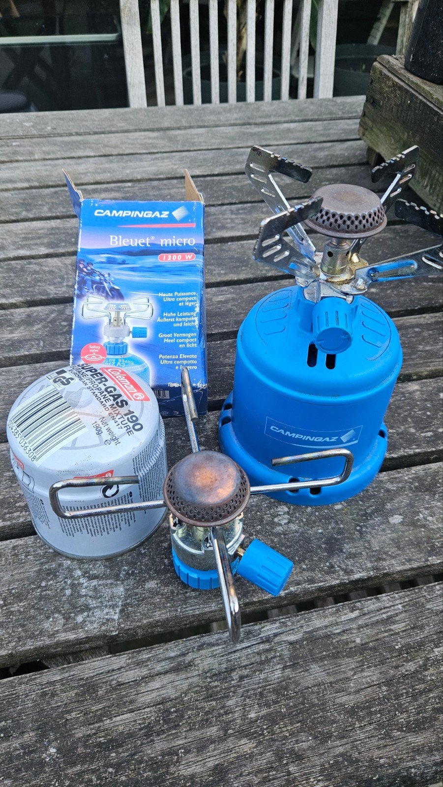 Campingaz Bleuet Micro Plus en Super-Gas 190, Caravans en Kamperen, Kampeeraccessoires, Gebruikt, Ophalen of Verzenden