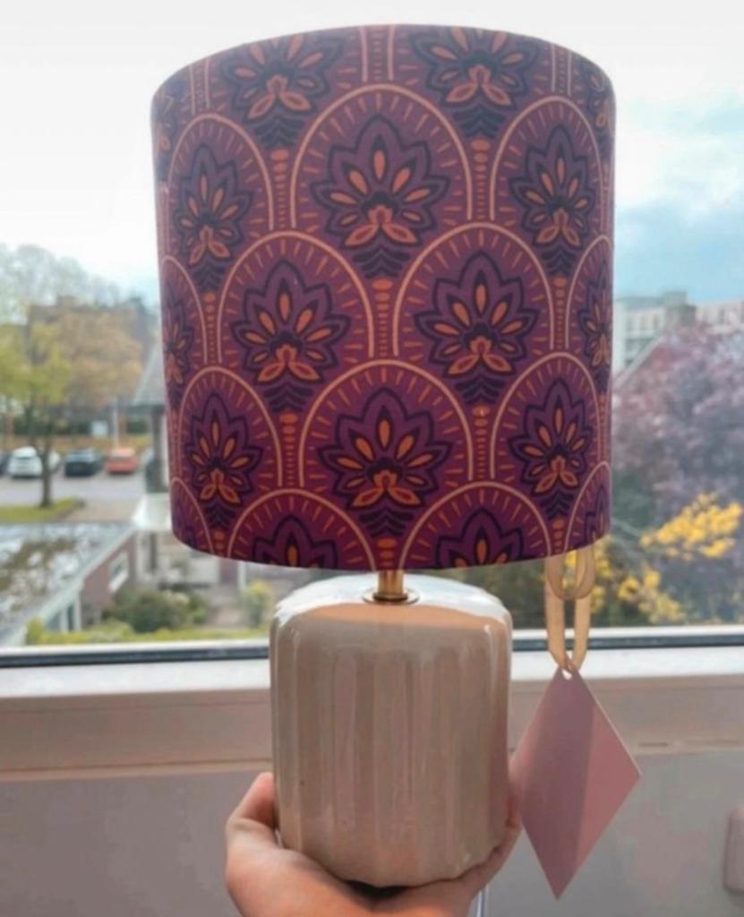 Stijlvolle kleurrijke lampenkap NIEUW, Ophalen of Verzenden, Zo goed als nieuw, Rond, Minder dan 25 cm