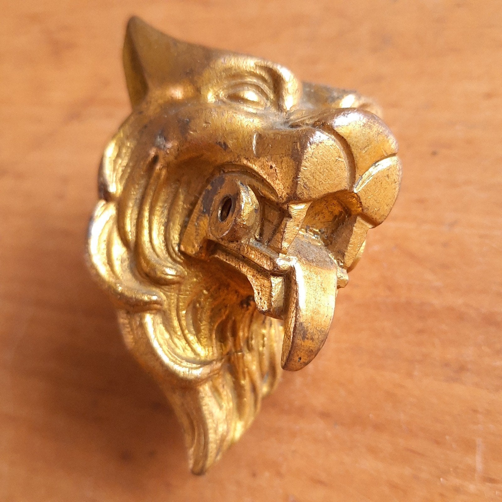 Antiek Meubel Ornament Leeuw Frankrijk Vuurverguld Brons, Verzenden, Gebruikt