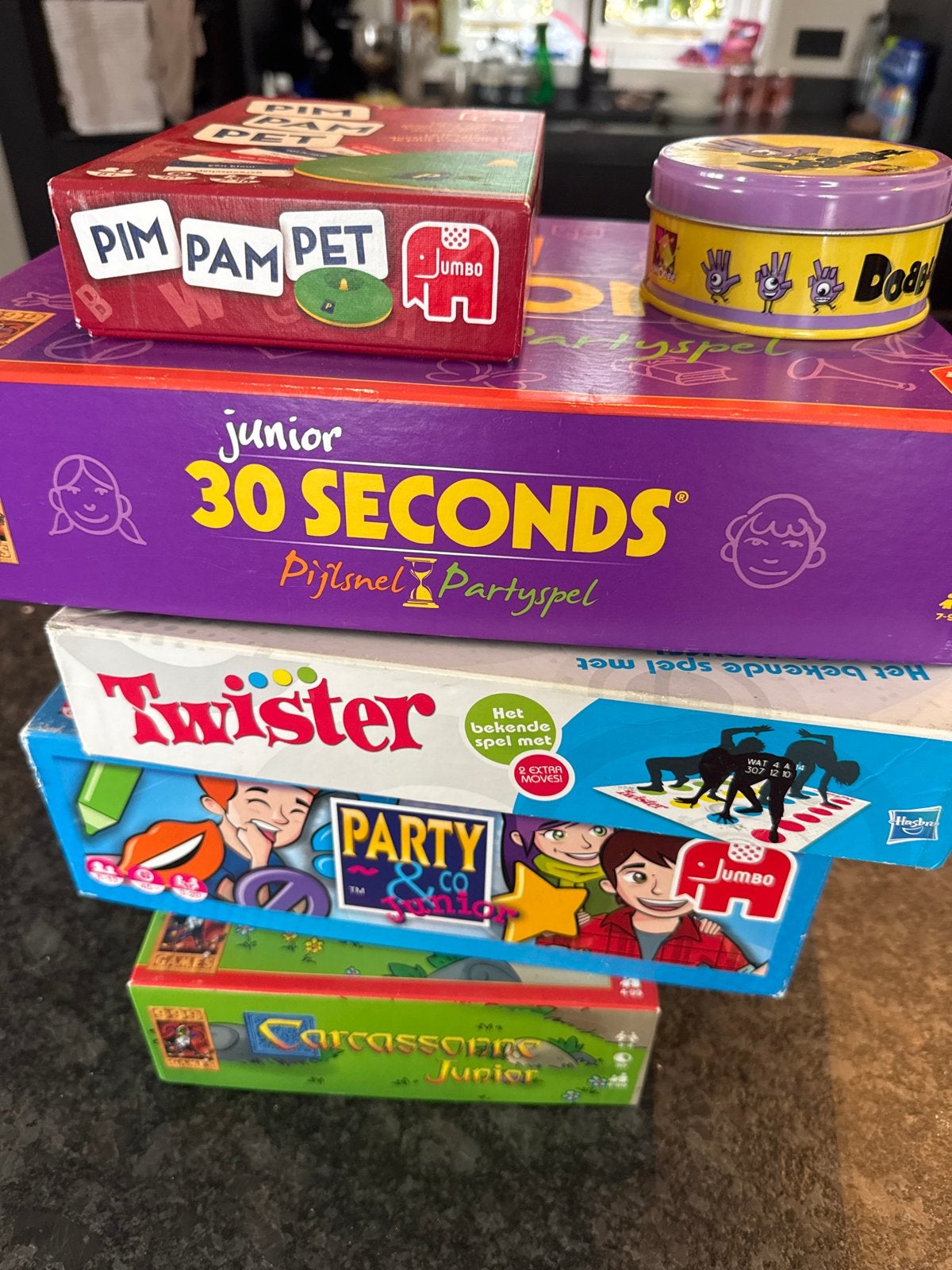 Bordspellen te koop: Pim Pam Pet, 30 Seconds, Twister, etc., Hobby en Vrije tijd, Gezelschapsspellen | Bordspellen, Een of twee spelers