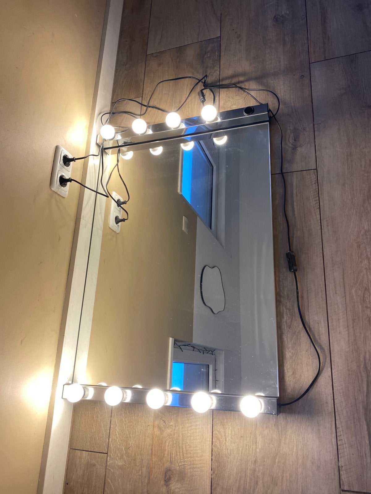 Gave glamourspiegel met lampjes, Ophalen, Minder dan 50 cm, Gebruikt, Minder dan 100 cm