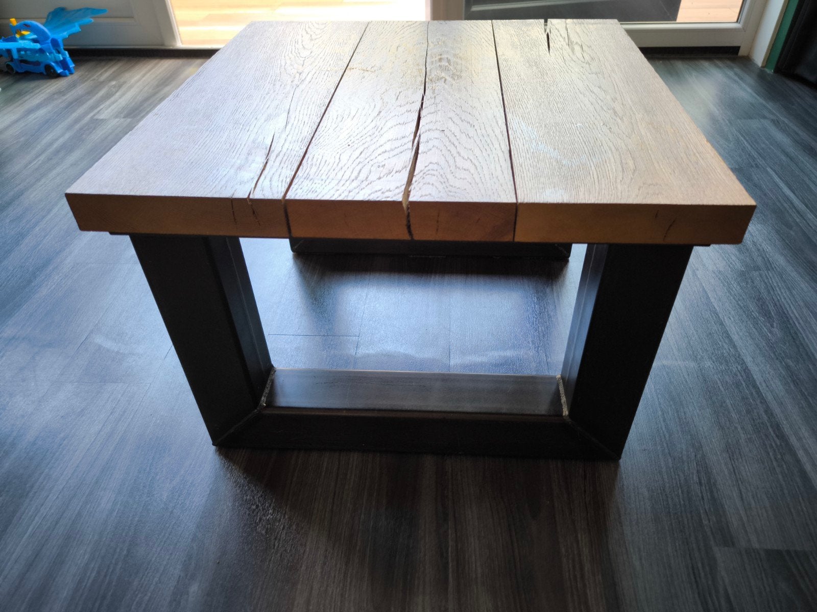 Bijzettafel eiken, Huis en Inrichting, Tafels | Eettafels, Ophalen, Gebruikt, 50 tot 100 cm, Vierkant