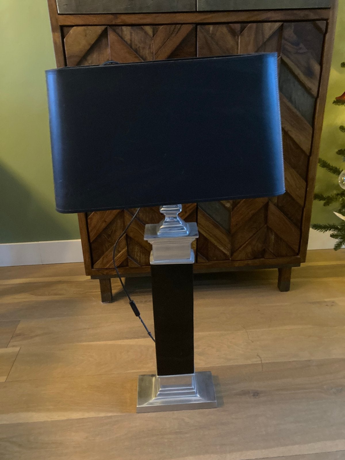 Mooie lamp zwart + rvs, Zwart, Ophalen, Zo goed als nieuw