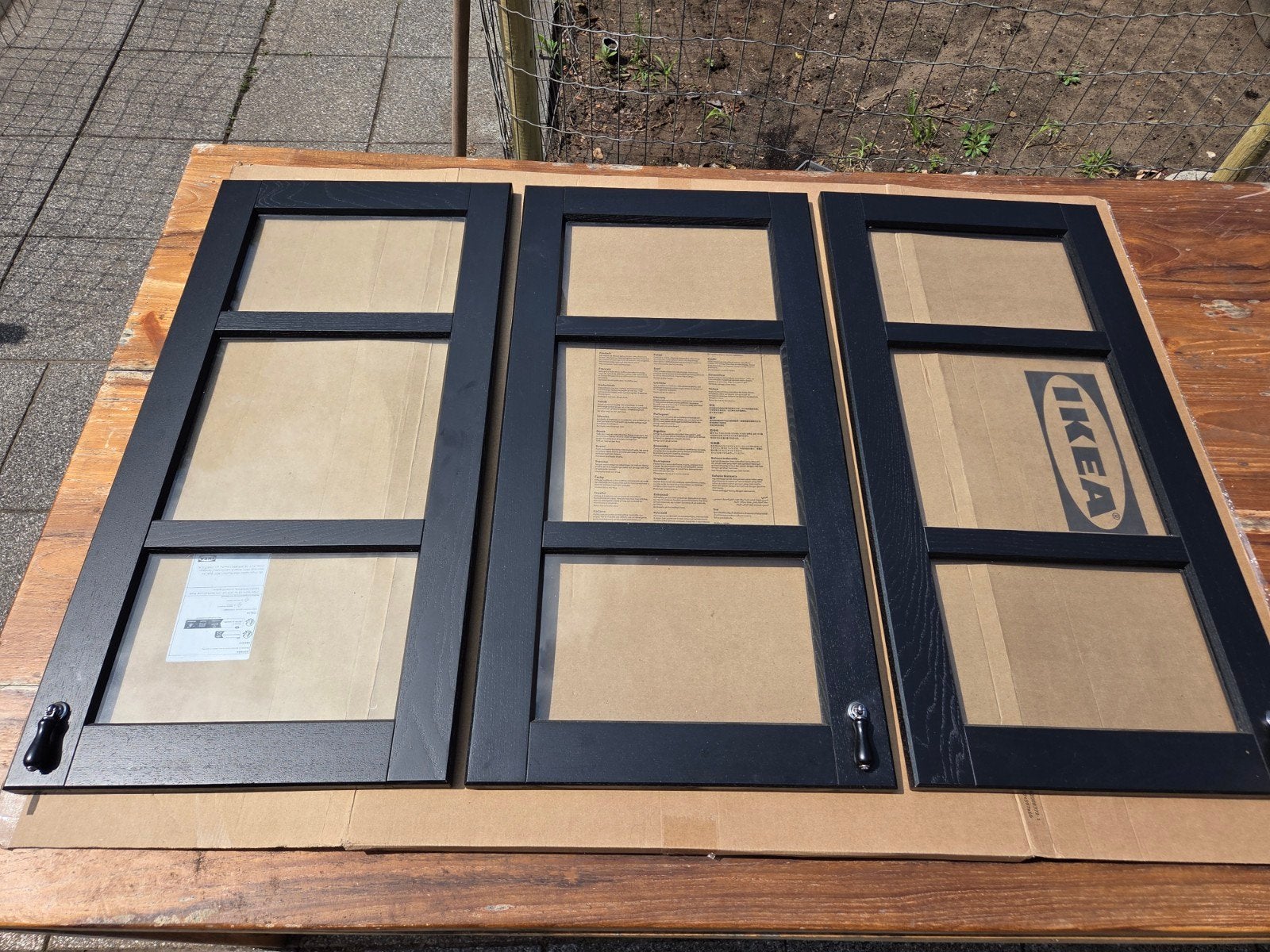 IKEA Lerhyttan Vitrinekast Deuren Zwart (3 stuks), Ophalen, Glas, 50 tot 100 cm, Zo goed als nieuw