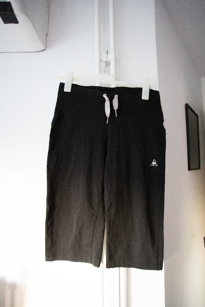 Driekwart sportbroek Le Coq Sportif maat XL (valt als M-L), Zwart, Ophalen of Verzenden, Le Coq Sportif, Gedragen
