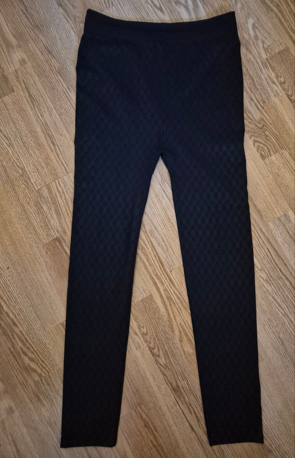 Zwarte Malu legging met subtiel ruitpatroon - maat XL, Kleding | Dames, Zwart, Ophalen of Verzenden, Zo goed als nieuw, Malu
