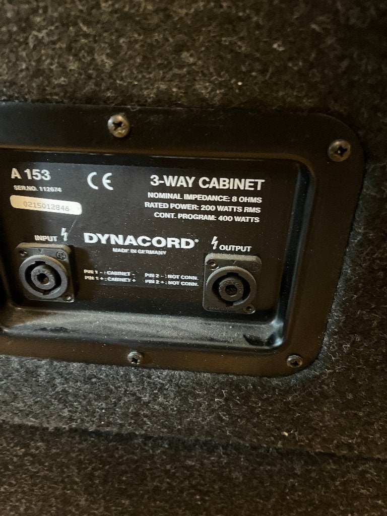 Dynacord A153 Luidsprekers, Speakerset, Nieuw, Ophalen, 150 watt of meer