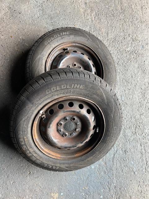 2 x 155/80/13 banden op velgen Fiat Panda 8 mm. profiel, Auto-onderdelen, Banden en Velgen, Ophalen, Info@apollotyres.nl, 155 mm