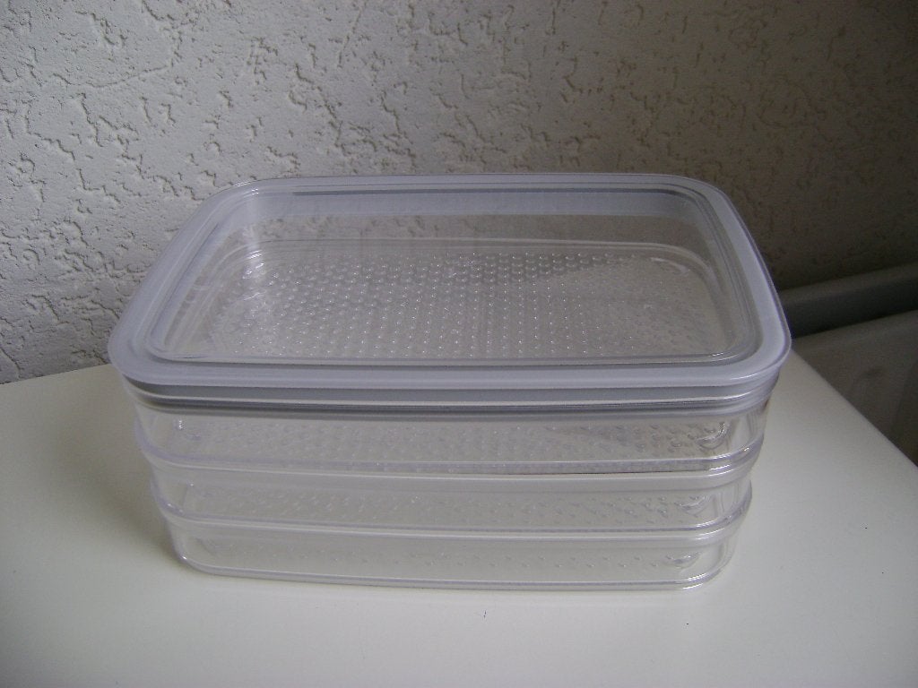 3nieuwe vleeswaren stapeldozen van curver 22lx16brx10cm hoog, Overige typen, Kunststof, Nieuw, Ophalen of Verzenden
