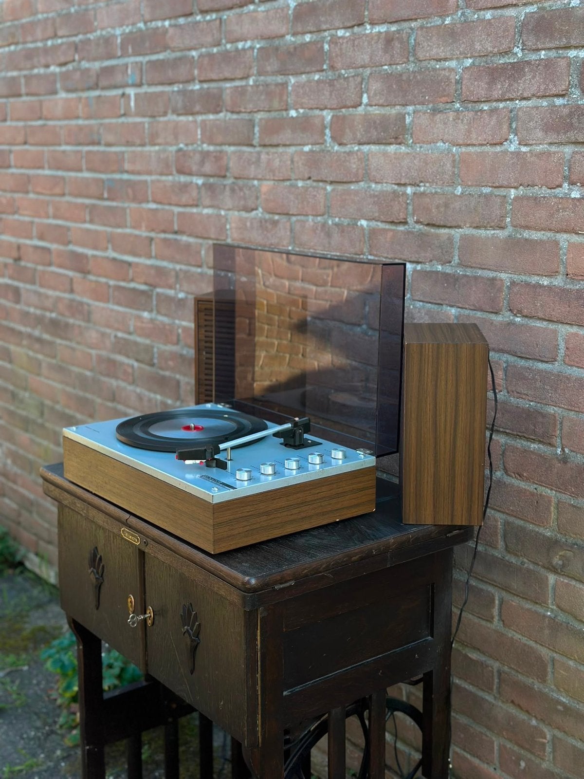 Vintage Erres Platenspeler met Externe Speakers, Ophalen, Gebruikt, Platenspeler, Overige merken