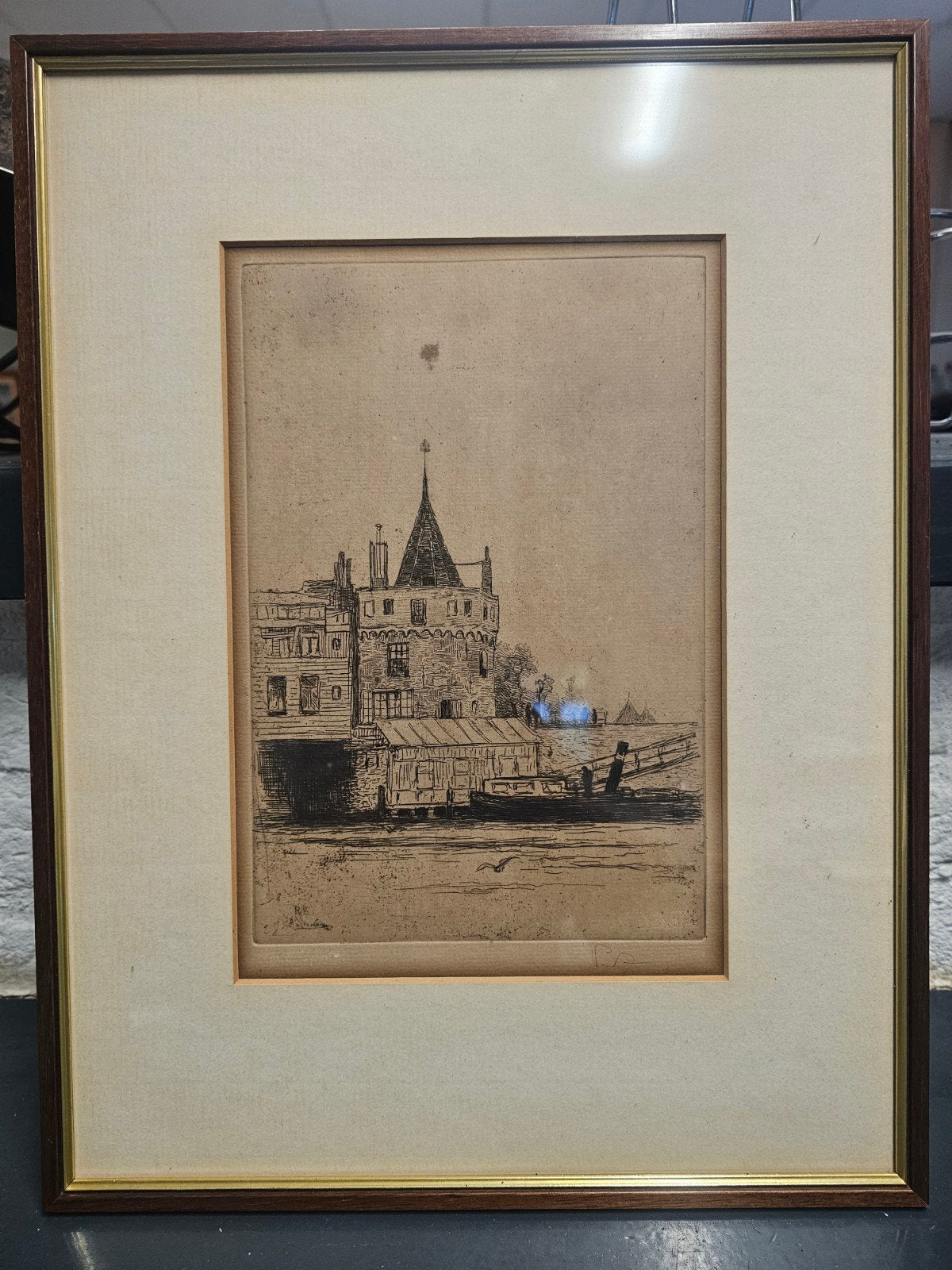 Schreierstoren Amsterdam - Ch.L.Philip Zilcken (1857-1930), Gesigneerd, 1800 - 1899, Ets, Stadsgezicht