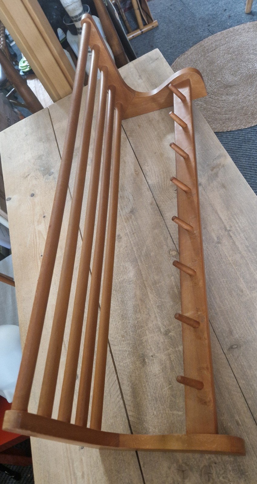 vintage kapstok/retro houten wandkapstok 88 cm, Ophalen, Gebruikt, Hout, Wandkapstok