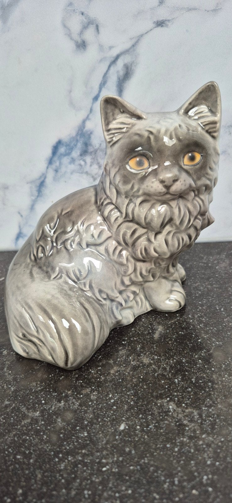 Goebel Kat Beeldje - Grijs Perzische Kat, Ophalen of Verzenden, Zo goed als nieuw, Hond of Kat, Beeldje of Figuurtje