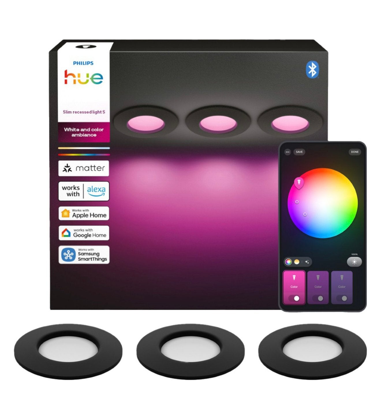 Te koop gevraagd ! Philips Hue Recessed Slim Spots Zie fotos, Verzenden, Zo goed als nieuw