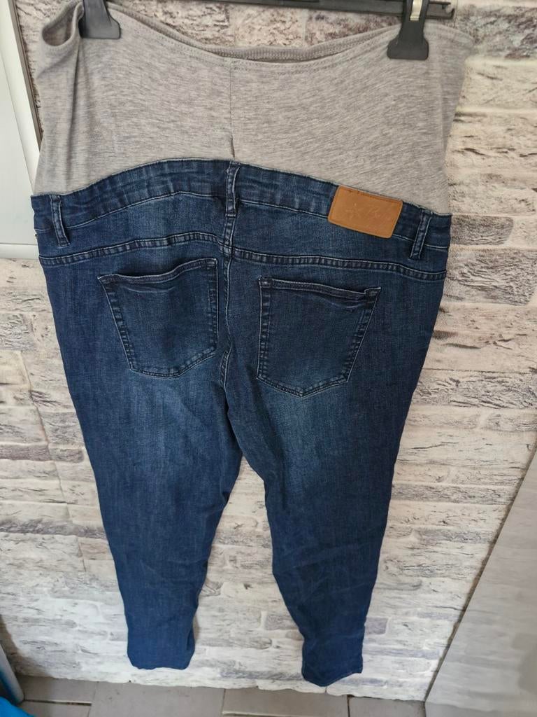 Donkerblauwe zwangerschapsbroek Maat 44, Kleding | Dames, Positiekleding, Blauw, Maat 42/44 (L), Onbekend, Zo goed als nieuw