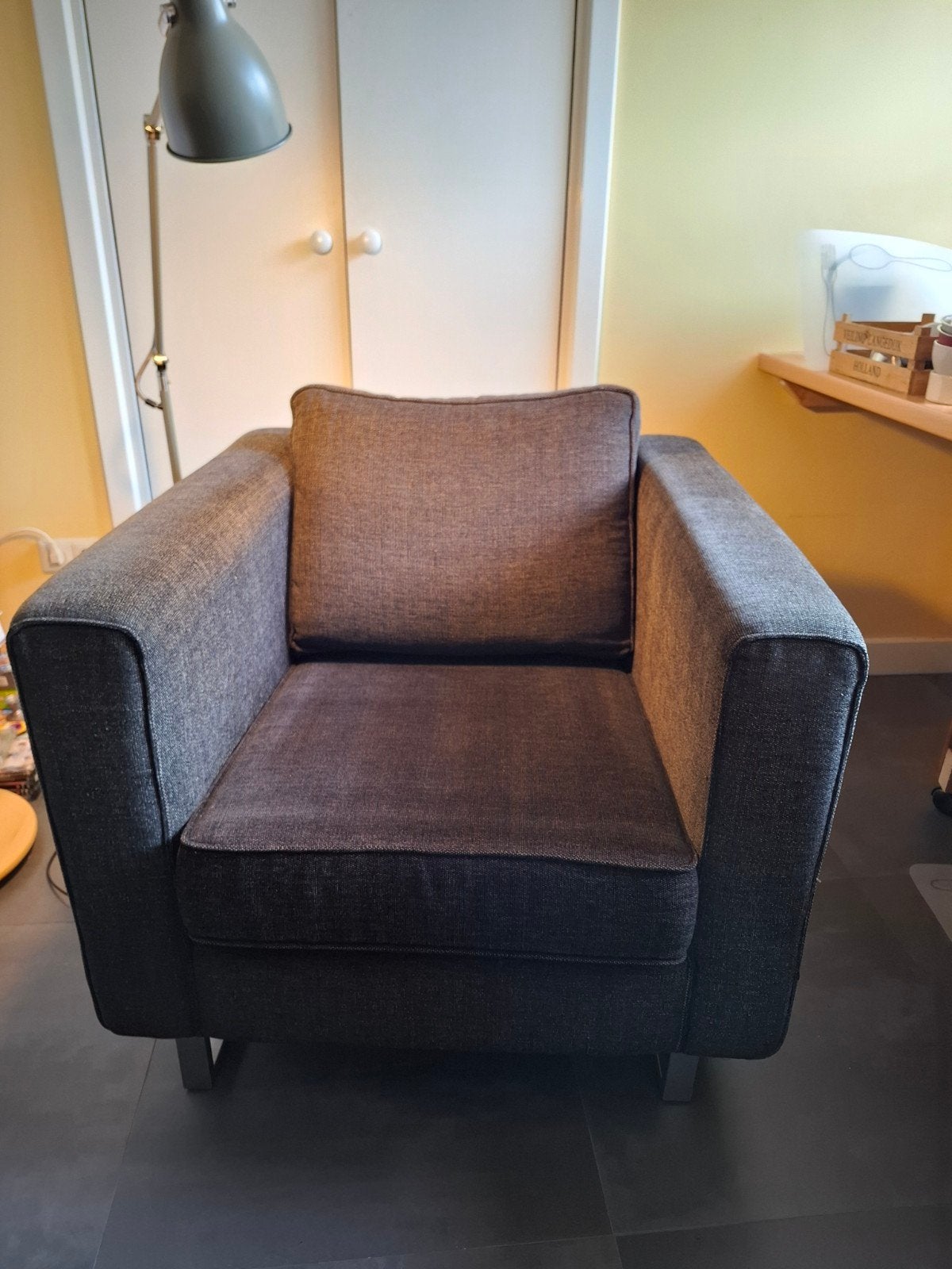 fauteuil zwart stof.Merk by MT iso 9001., Ophalen, Gebruikt, 75 tot 100 cm, 75 tot 100 cm