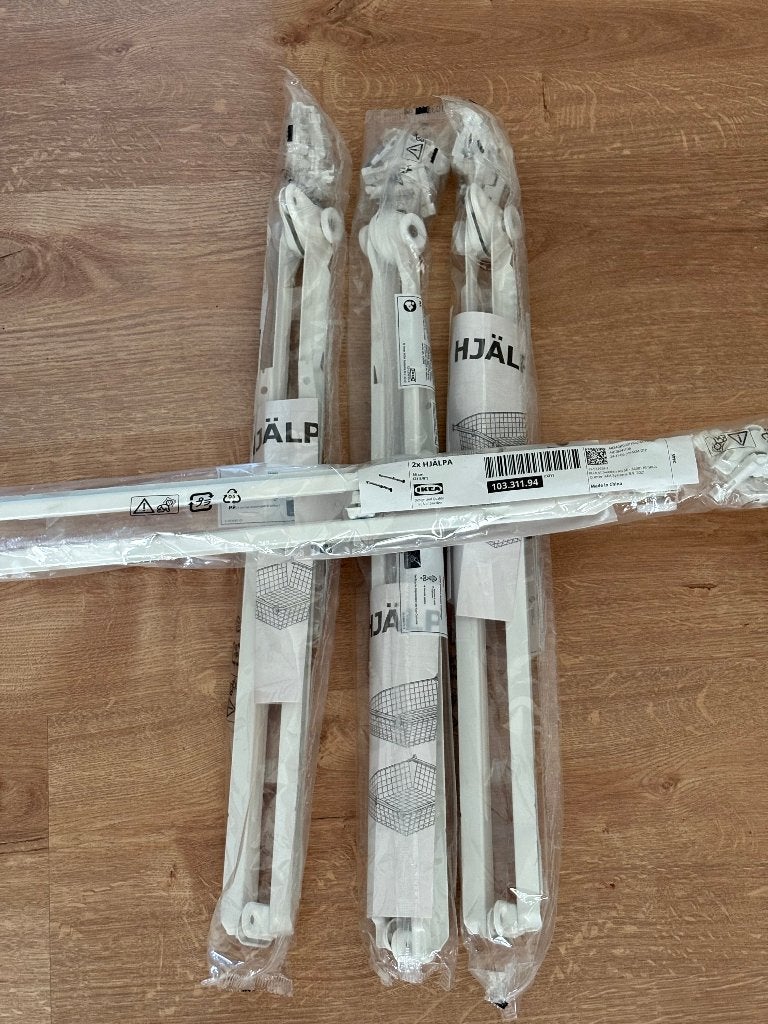 Ikea Hjälpa mandgeleiders NIEUW - 55 cm wit - 4 sets, Ophalen, Nieuw