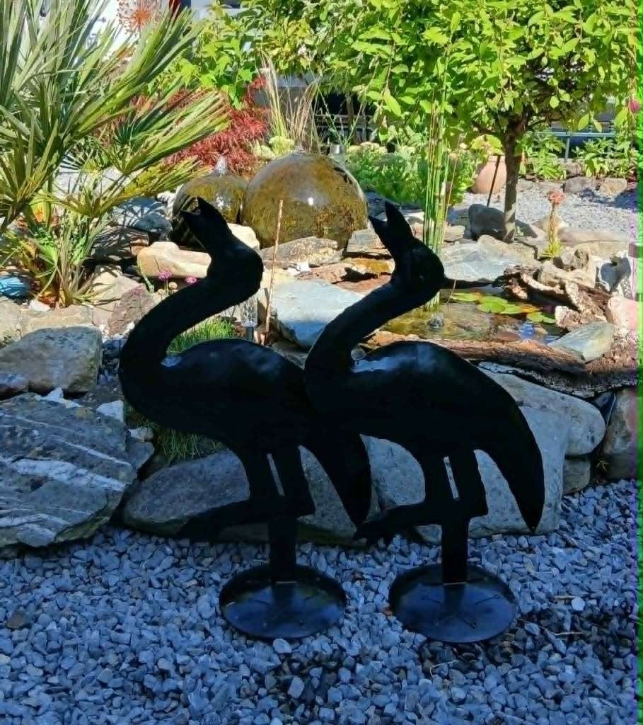 flamingo's voor in de tuin, Ophalen, Zo goed als nieuw, Metaal, Abstract beeld