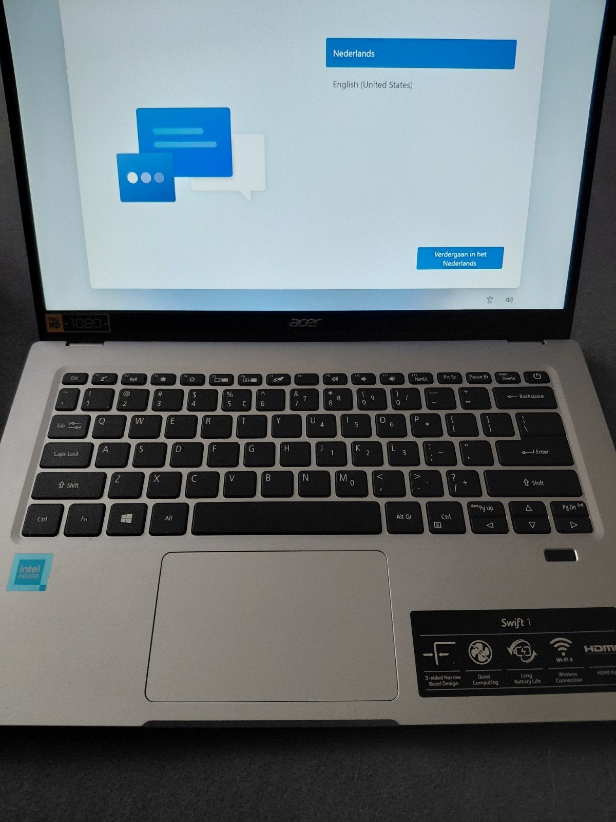 Acer Swift 1 Laptop - Zo goed als nieuw, Ophalen, Gebruikt, Met videokaart, Qwerty