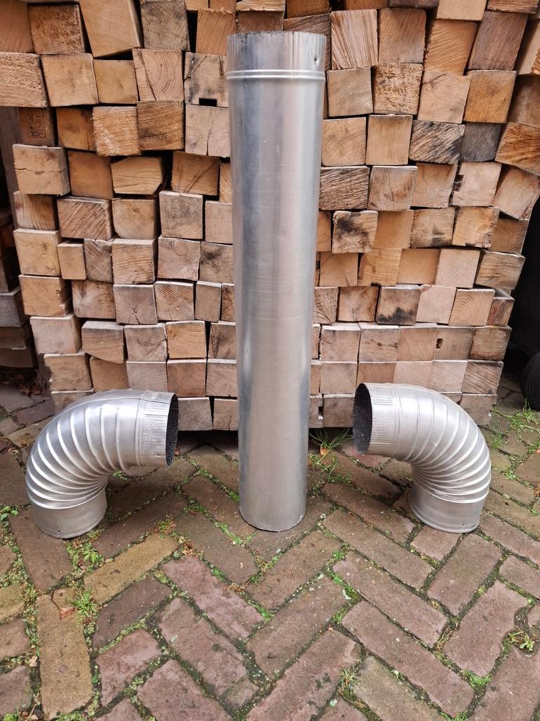 Kachelpijp aluminium rond 130mm., Huis en Inrichting, Kachels, Ophalen, Gebruikt, Gas, Gaskachel