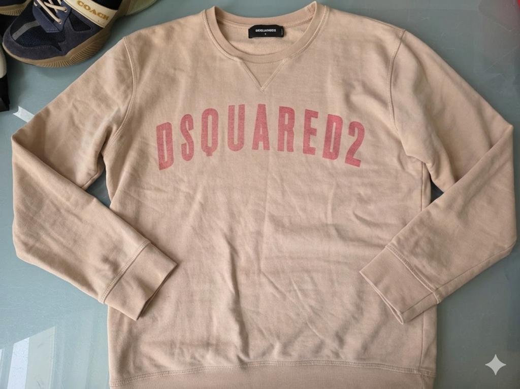 Dsquared2 Crewneck Sweater - Beige/Roze - Maat L, Maat 52/54 (L), Dsquared2, Beige, Ophalen of Verzenden