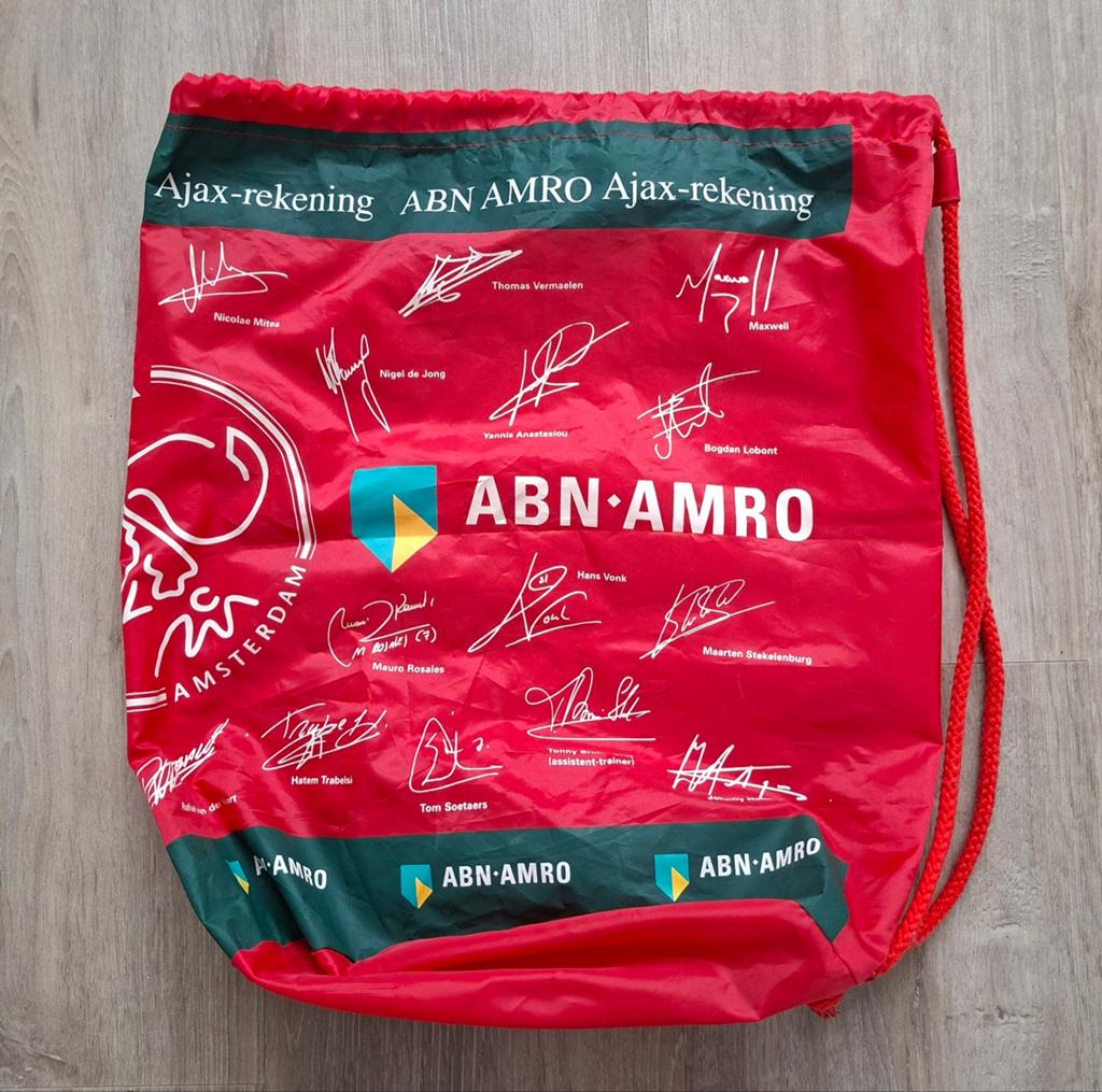 Ajax Gymtas met handtekeningen, Overige merken, Gebruikt, 25 tot 40 cm, Ophalen of Verzenden