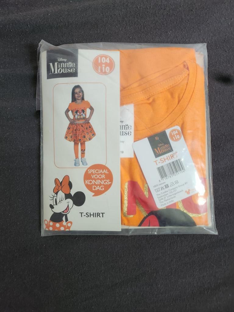 Disney oranje shirt Minnie Mouse 104-110 NIEUW (iconic), Kinderen en Baby's, Kinderkleding | Maat 104, Ophalen of Verzenden, Nieuw