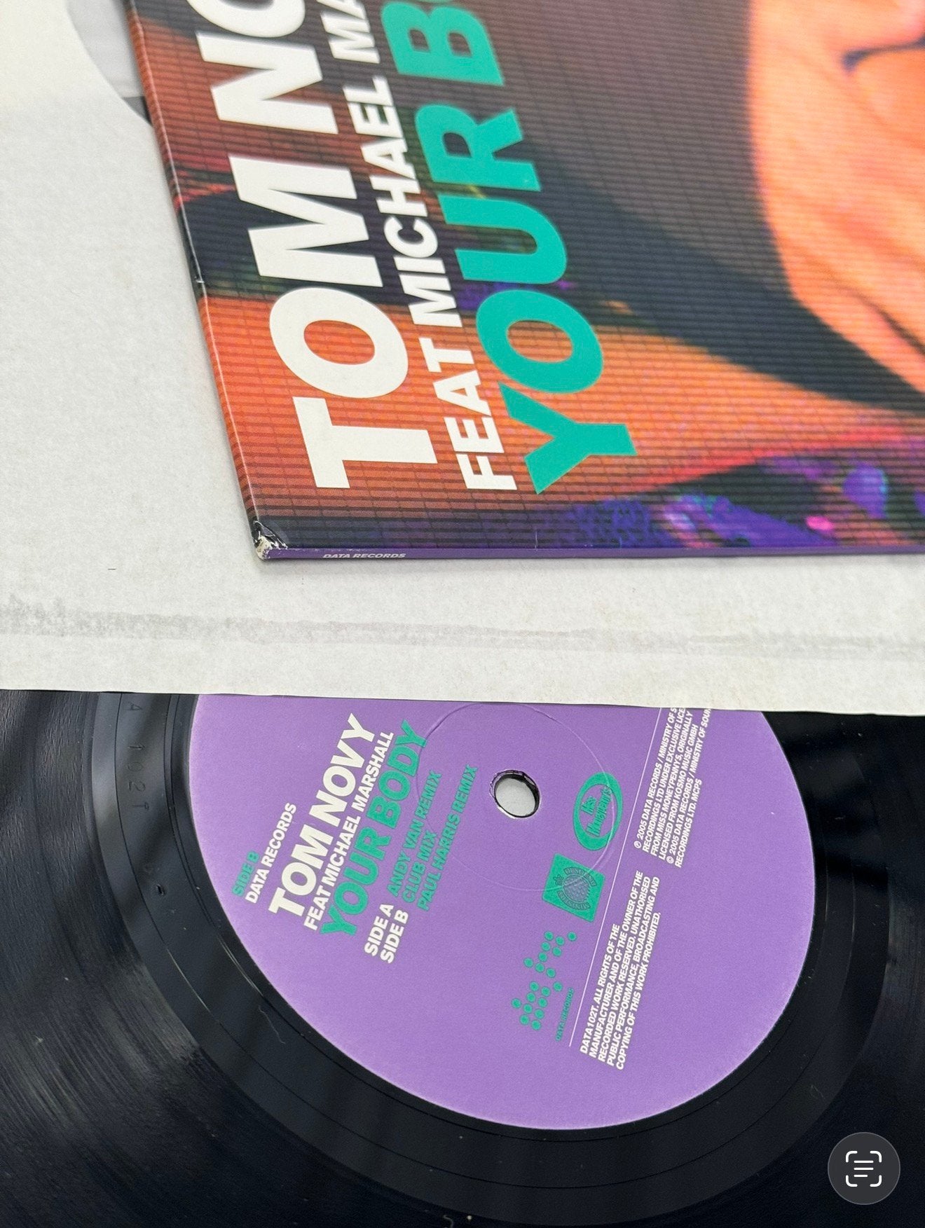 TOM NOVY feat MICHAEL marshall - Your Body Vinyl LP 3-track, Ophalen of Verzenden, Zo goed als nieuw, 12 inch