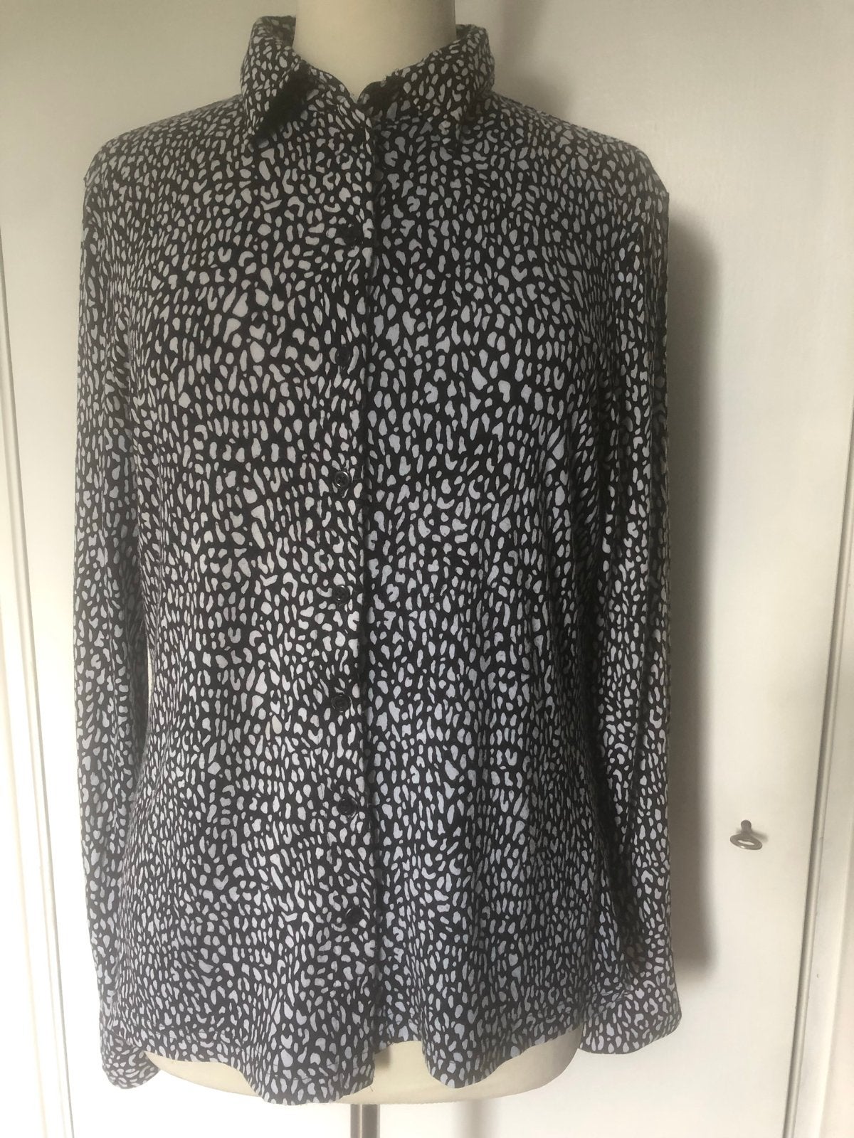 ERFO Blouse Zwart/Wit Print Maat 38, Ophalen of Verzenden, Zo goed als nieuw, Maat 38/40 (M), Zwart