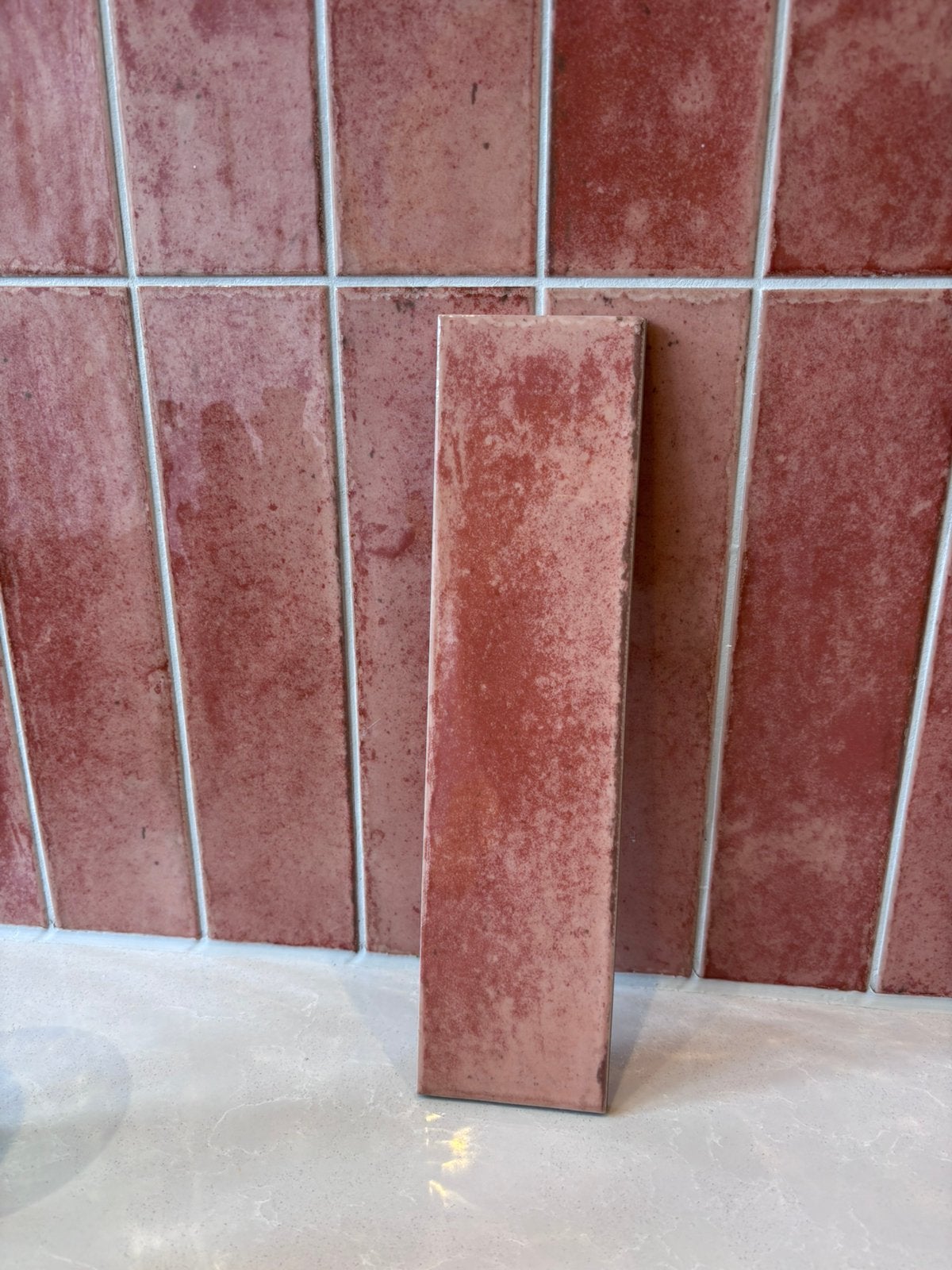 Doos Dune Agadir Amaranto tegels 7 x 28 cm (0,88 m² / 45 st), Doe-het-zelf en Verbouw, Tegels, Ophalen, Minder dan 20 cm, Zo goed als nieuw