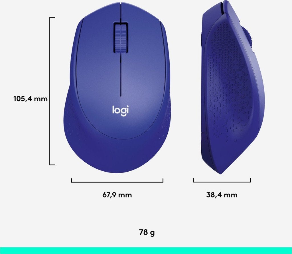 Logitech M330 Silent Plus - Draadloze Muis - Blauw, Computers en Software, Muizen, Ergonomisch, ‘LOGITECH’, Nieuw, Ophalen of Verzenden