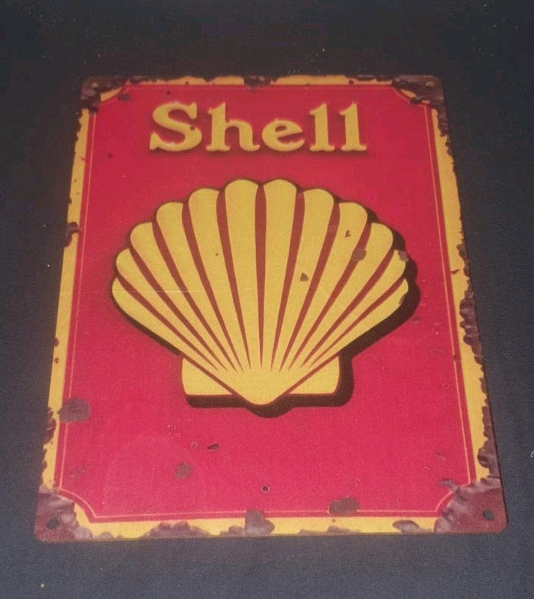 Wandbord shell van hout, Ophalen of Verzenden, Nieuw, Reclamebord