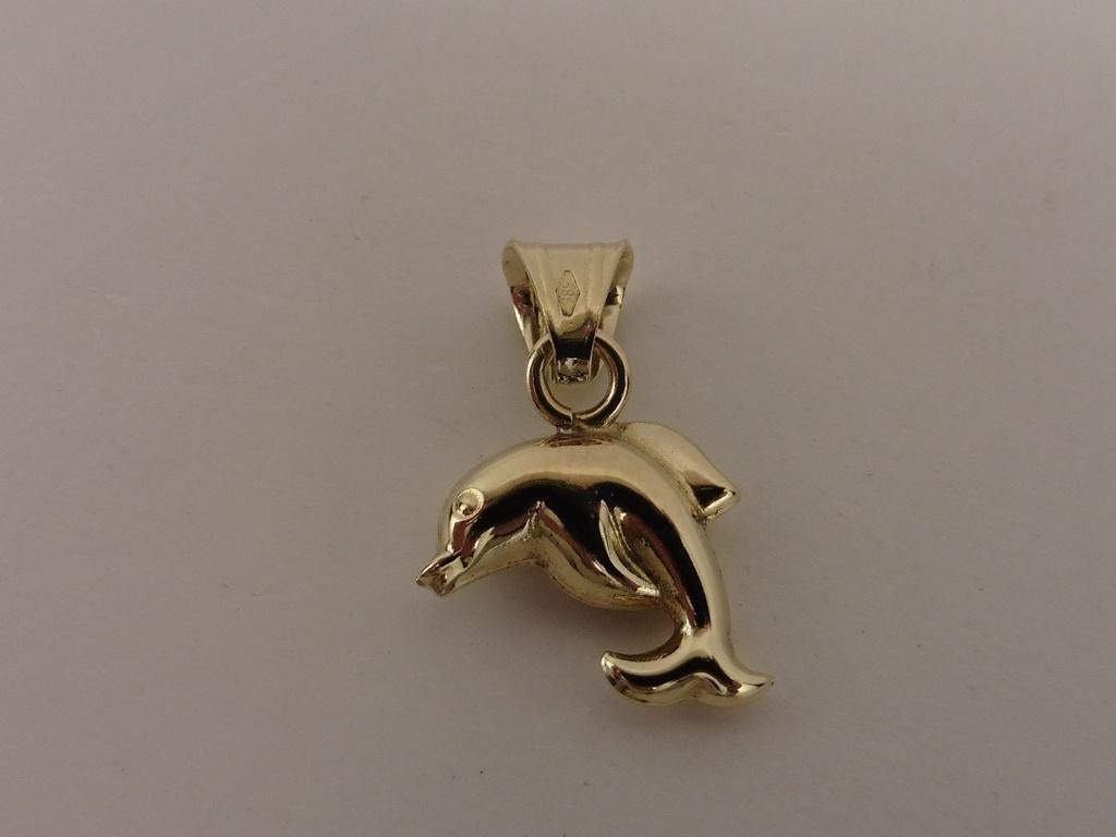 Gouden hanger dolfijn                                    G47, Gebruikt, ., Ophalen of Verzenden, .
