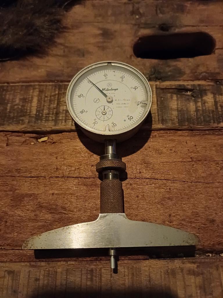 Mitutoyo dieptemeter met meetklok., Ophalen of Verzenden, Afstand