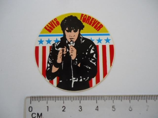 sticker oud ELVIS FOREVER The King 1978 strip pop muziek art, Verzenden, Zo goed als nieuw, Bedrijf of Vereniging