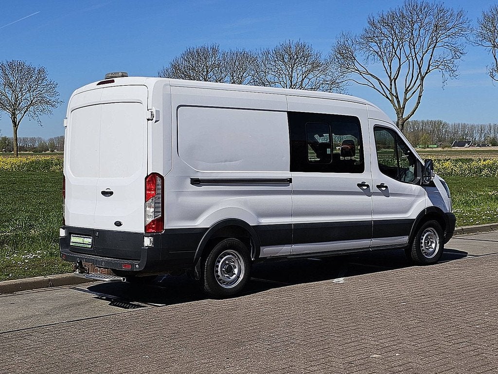 FORD TRANSIT 350 ac dubb cabine euro6, Auto's, Bestelauto's, Euro 6, 4 cilinders, Wit, Leder
