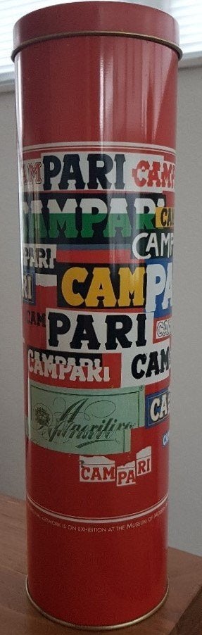 Campari blik Bruno Munari - collectors item - 1965 - IGST, Ophalen of Verzenden, Overige typen, Meerkleurig, Overige materialen