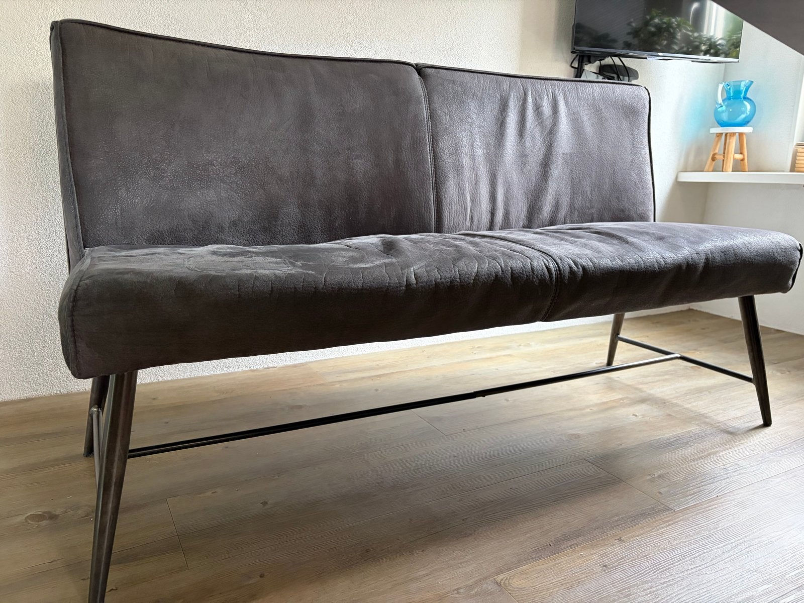 Stijlvolle Grijze Eetbank - Comfortabel en Modern, Huis en Inrichting, Ophalen, Gebruikt, Minder dan 75 cm, 150 tot 200 cm