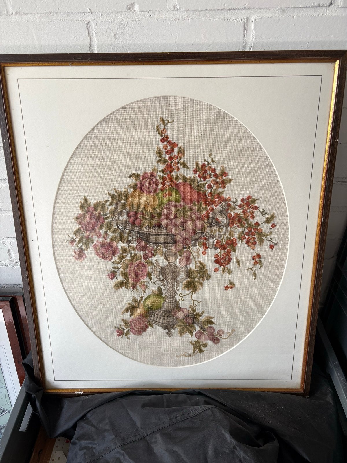 Ingelijst Borduurwerk Marjolein Bastin - Fruit en Bloemen, Ophalen, Gebruikt, Meerkleurig, Decoratieobject