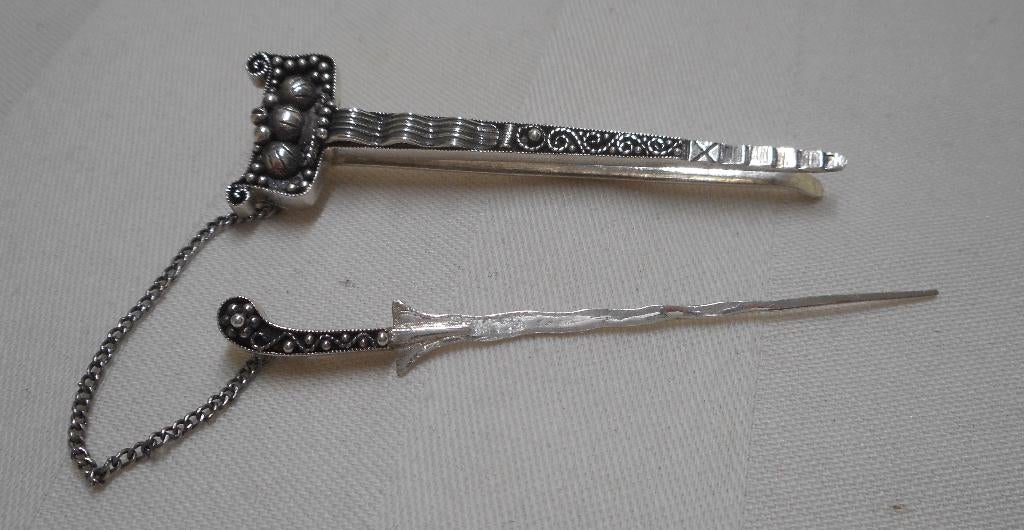 Zilveren schuifspeld zwaard (kris) nr.729, Verzenden, Zilver, Overige typen