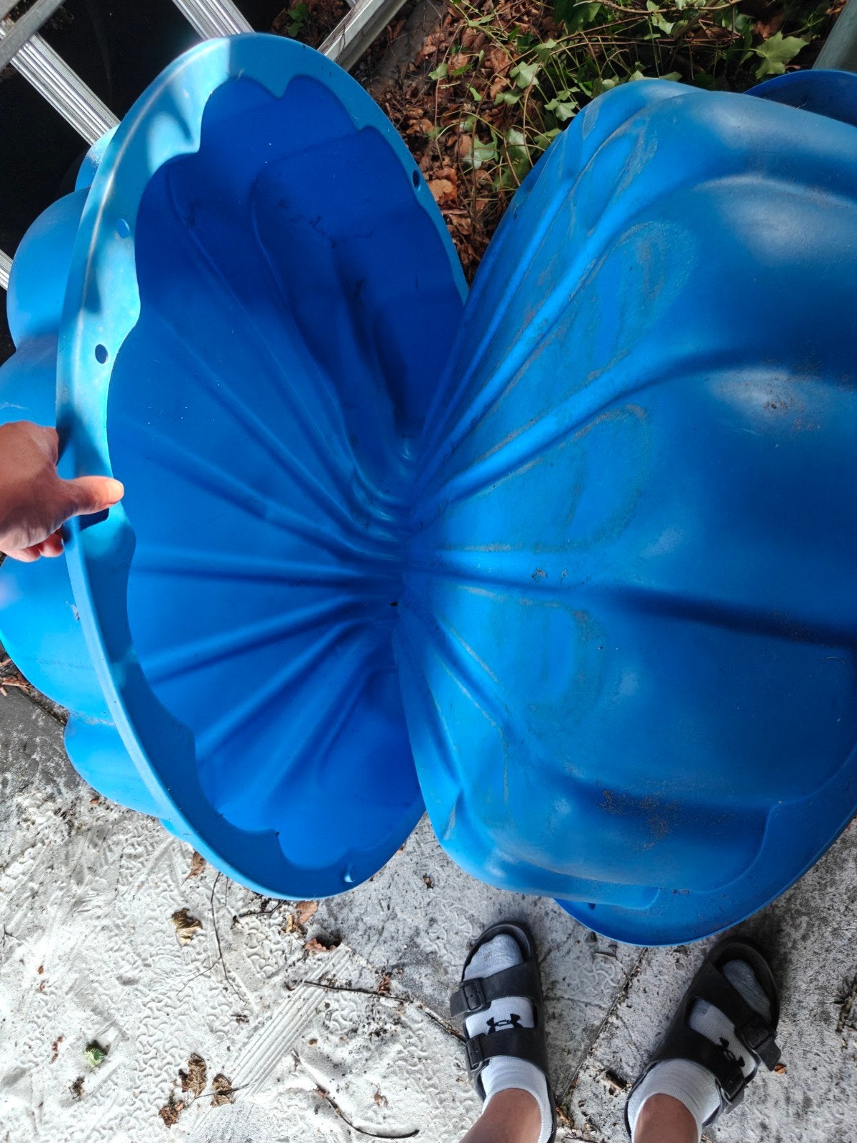 Zand- of waterschelp met deksel - Blauw, Kinderen en Baby's, Speelgoed | Buiten | Zandbakken, Gebruikt, Ophalen