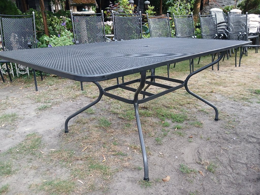 Grote metalen tuintafel - Royal Garden, Tuin en Terras, Tuintafels, Ophalen, Gebruikt, Rechthoekig, Metaal