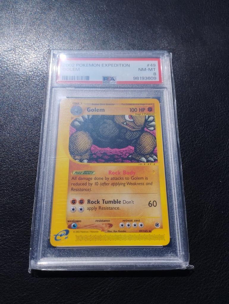 Golem Pokemon kaart Expedition base set PSA8 NM rare, Ophalen of Verzenden, Zo goed als nieuw