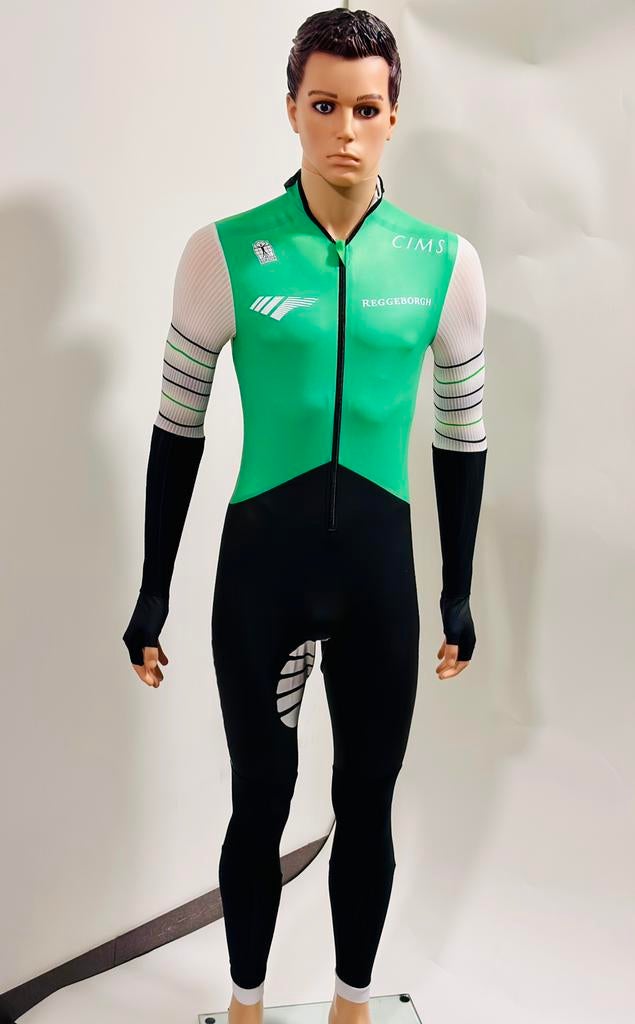 Schaatskleding schaatspak snelpak speesuit maat L rubber, Sport en Fitness, Ophalen of Verzenden, Zo goed als nieuw